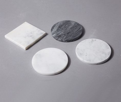 Coasters de mármol redondo cuadrado hexágono Marmol conjunto de bebida con pulido para tazas para su colección de bebidas