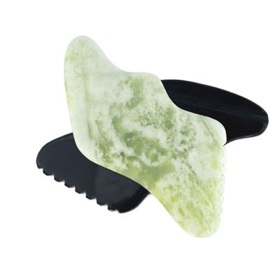 Popular Nefrita de forma de corazón Jade Gua Sha herramienta de masaje para masajeador corporal y facial