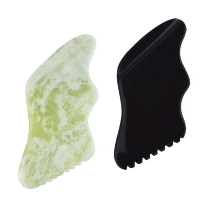 Popular Nefrita de forma de corazón Jade Gua Sha herramienta de masaje para masajeador corporal y facial