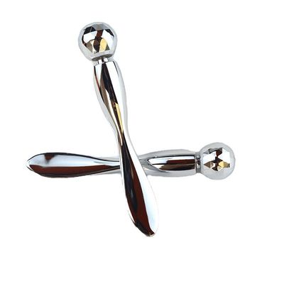 Plata de acero inoxidable Guasha de masaje de ojos palo crema de ojos cuchara de bola de metal cuentas masajeador de ojos para la hinchazón cuidado de la piel 2024 estilo