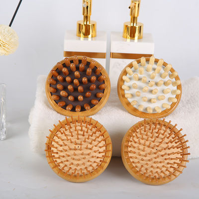 Forma de hongo marrón Bambú Gua Sha Cuero cabelludo Masaje bolso de aire peine de madera Guasha herramienta cabeza relaja masajista cuidado de la salud del cabello cepillo de belleza