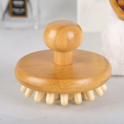 Forma de hongo marrón Bambú Gua Sha Cuero cabelludo Masaje bolso de aire peine de madera Guasha herramienta cabeza relaja masajista cuidado de la salud del cabello cepillo de belleza