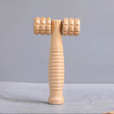 Masaje corporal rodillos de masaje facial de madera con textura natural y logotipo personalizado