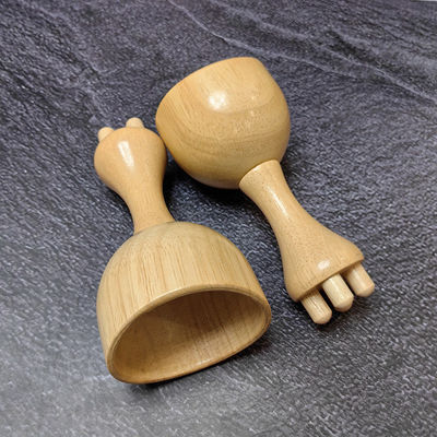 Masaje muscular Copo de hongo Roller de contorno corporal para la terapia de drenaje linfático Gua Sha herramienta de masaje de punto de disparo de madera