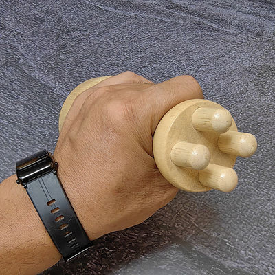 Masaje muscular Copo de hongo Roller de contorno corporal para la terapia de drenaje linfático Gua Sha herramienta de masaje de punto de disparo de madera