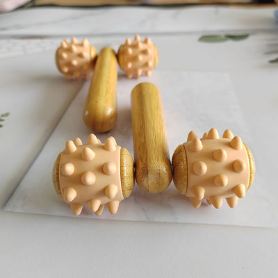 Equipo de masaje corporal verano 2024 Tendencia llegadas Masaje de mano Roller Masaje de ojos Roller Stick Madera 3D Roller Masajeador facial
