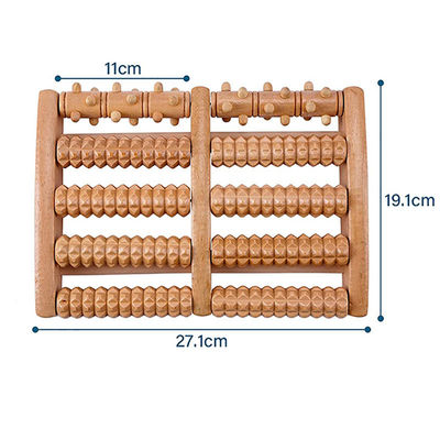 Roller de masajeador de pies de madera para aliviar el estrés personal y relajarse en madera marrón