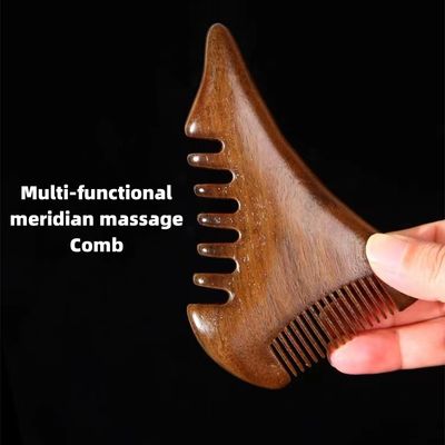 Logotipo personalizado Logotipo disponibleCamarillo de masaje de sándalo para la cabeza Meridiano Camarillo de cuero cabelludo Cara Ojo hombro Cuello raspado