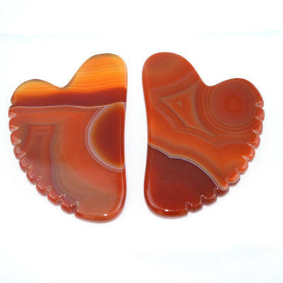 Logotipo personalizado DisponibleD Natural Carnelian Facial Jade Guasha herramienta de cuidado de la piel para las necesidades de equipo de masaje corporal