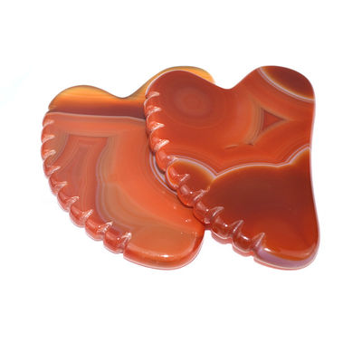Logotipo personalizado DisponibleD Natural Carnelian Facial Jade Guasha herramienta de cuidado de la piel para las necesidades de equipo de masaje corporal