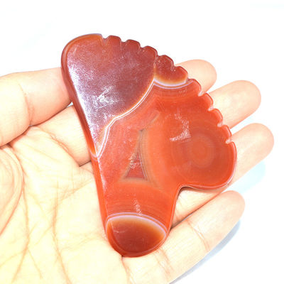 Logotipo personalizado DisponibleD Natural Carnelian Facial Jade Guasha herramienta de cuidado de la piel para las necesidades de equipo de masaje corporal