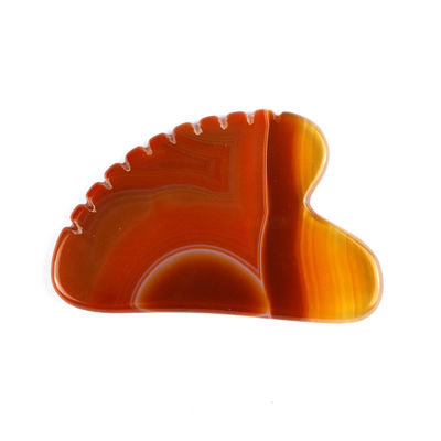 En forma de corazón Carnelian Gua Sha Scraping Tabla de masaje con dientes Rojo Ágata Guasha Masajeador Facial Cuidado de la piel Spa Relajar herramienta para el spa