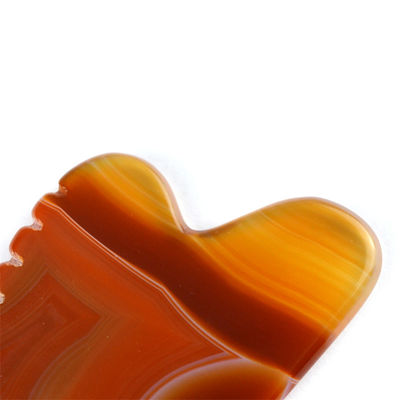 En forma de corazón Carnelian Gua Sha Scraping Tabla de masaje con dientes Rojo Ágata Guasha Masajeador Facial Cuidado de la piel Spa Relajar herramienta para el spa