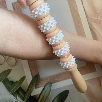 Bastón de masaje Guasha de madera natural Madera Taza sueca Massager de hongos Terapia de madera para Gua Sha Musculo de escultura corporal