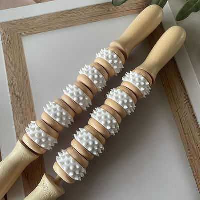 5 ruedas de madera para el tratamiento de meridianos y relajación corporal
