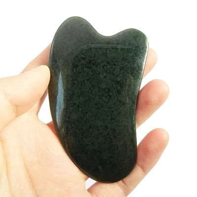 Masajeador facial Nefrita natural de piedra de jade Gua Sha Tabla para cuidado de la cara y el cuerpo Tratamiento de acupuntura SPA
