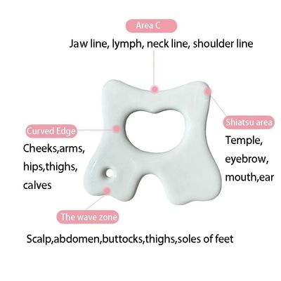 Herramienta de cuidado de la piel de belleza Cuadro facial Gua Sha para masaje cerámico y relajación muscular