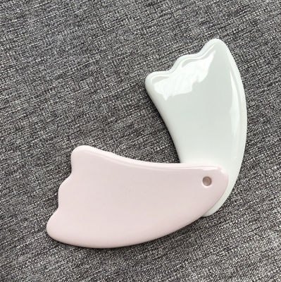 Logotipo personalizado Disponible Mini Masaje Cerámico Gua Sha Herramienta para Cuerpo Cuello Cara Auto Cuidado de la Piel Spa Estiramiento Facial Belleza