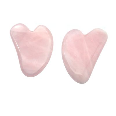 112*58mm Placa de Guasha de cuarzo rosa en forma de pez/ Tabla de Gua Sha de cristal para terapia holística del cuerpo