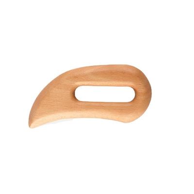 Cuidado de la piel corporal Spa de estiramiento facial Salón de belleza Herramienta de masaje Gua Sha de madera con logotipo personalizado y color marrón