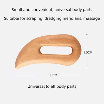 Cuidado de la piel corporal Spa de estiramiento facial Salón de belleza Herramienta de masaje Gua Sha de madera con logotipo personalizado y color marrón