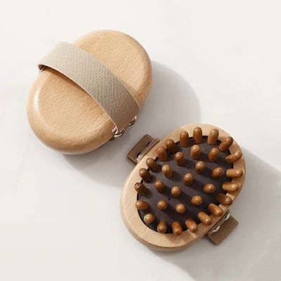 Cepillo de madera de haya de mano para masajes domésticos Dredge meridianos y mejora la rutina de cuidado de la piel en casa