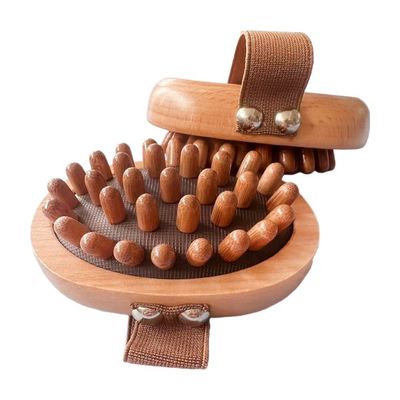 Cepillo de madera de haya de mano para masajes domésticos Dredge meridianos y mejora la rutina de cuidado de la piel en casa