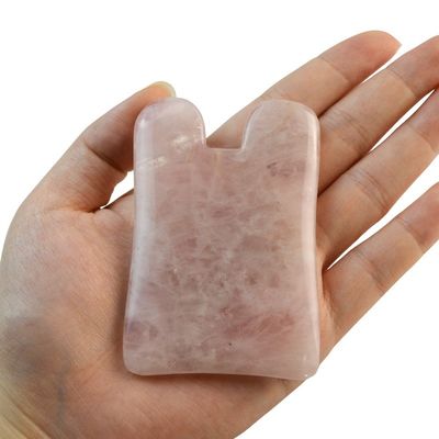 2024 Llegadas Rosa Natural Cuarzo Rosa Jade Gua Sha Masaje Peinado de Cabello Masaje Guasha Raspando Cabeza Masaje Facial Herramienta de Masaje