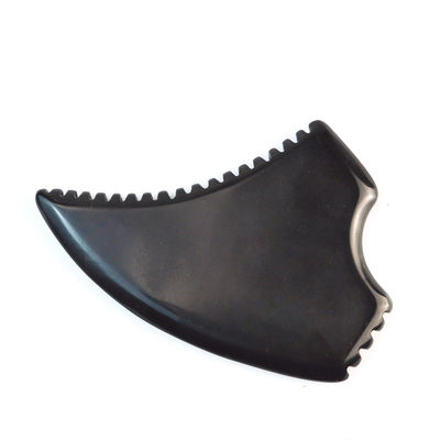 Función de masaje muscular Forma triangular Natural Negro Piedra Bian Gua Sha Tabla de raspado para masaje facial y cuerpo Spa