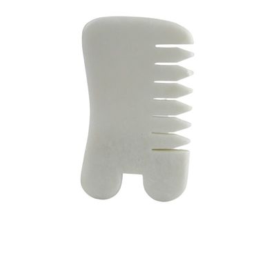 Jade Blanco Guasha herramientas de salpa para el cabello masaje raspado herramienta de masaje Gua Sha peine Jade para la cara Cuello Cabeza y cuerpo