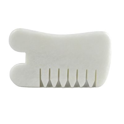 Jade Blanco Guasha herramientas de salpa para el cabello masaje raspado herramienta de masaje Gua Sha peine Jade para la cara Cuello Cabeza y cuerpo
