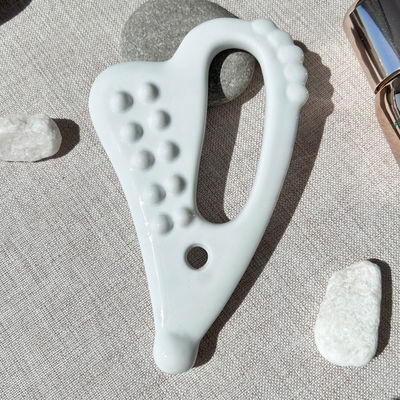 Cuidado de la piel Gua Sha Masajeador facial Guasha herramienta de drenaje linfático para masaje facial y corporal tablero cerámico Guasha