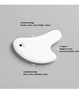 Cuidado personal de la piel Spa Estiramiento facial Equipo de salón de belleza Forma de corazón Mini masaje Cerámica Gua Sha Herramienta para masajeador facial