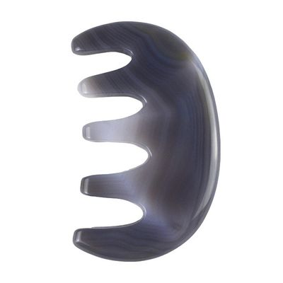Masajista corporal Natural Agate Peinado de bolsillo Peinado de dientes anchos SPA Gua Sha Peinado para el masaje de la cabeza Cepillo de cuidado del cabello