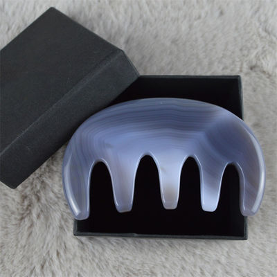 Masajista corporal Natural Agate Peinado de bolsillo Peinado de dientes anchos SPA Gua Sha Peinado para el masaje de la cabeza Cepillo de cuidado del cabello