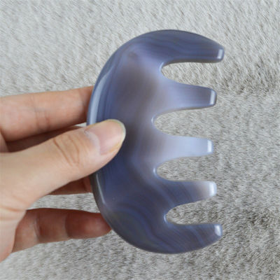 Masajista corporal Natural Agate Peinado de bolsillo Peinado de dientes anchos SPA Gua Sha Peinado para el masaje de la cabeza Cepillo de cuidado del cabello
