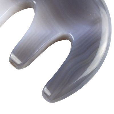 Masajeador corporal Agate natural Gua Sha Cuero cabelludo Masaje de la cabeza peine Guasha Facial Spa Cuidado de la piel Salón de belleza Herramienta de salón de belleza Cepillo de pelo