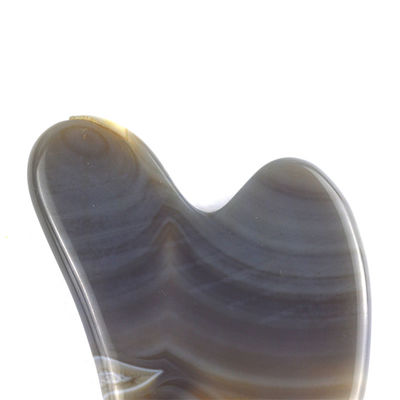 Herramientas de masaje Cuidado de la piel Facial Guasha con 100% de verdadero Agate Gris Natural Facial Guasha Herramienta y Gris Jade Gus Sha Stone Masajador