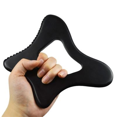 Logotipo personalizado Piedra Guasha Piedra Bian Negra Herramienta de masaje Gua Sha para relajación corporal y cuidado personal de la piel