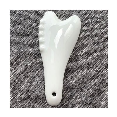 Herramienta de masaje Gua Sha de cerámica blanca para acupresión Masaje facial y corporal Experimenta los beneficios