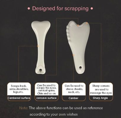 Herramienta de masaje Gua Sha de cerámica blanca para acupresión Masaje facial y corporal Experimenta los beneficios