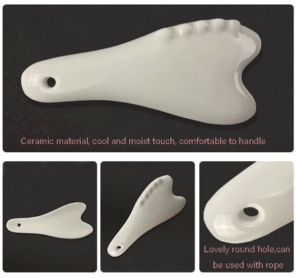 Herramienta de masaje Gua Sha de cerámica blanca para acupresión Masaje facial y corporal Experimenta los beneficios