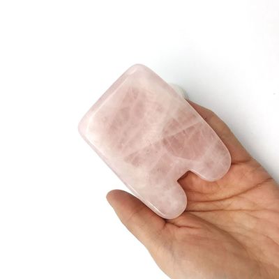 Forma de pez Rosa Cuarzo Cristal Polvo Guasha Cara Gua Sha Herramientas para Jade Natural Cuidado de la Salud Masaje cervical Alivio del dolor