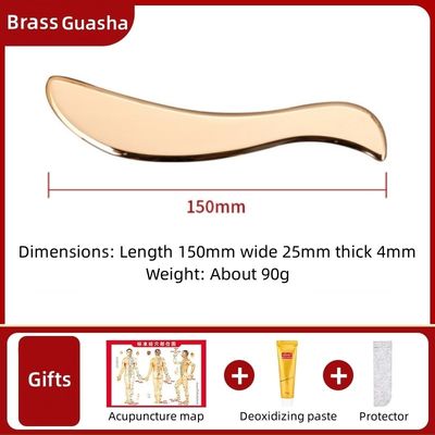 Masaje corporal Kit de herramientas Gua Sha Placa de bronce de masaje de raspado tabla de forma cóncava para el cuello y las piernas