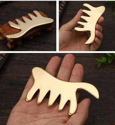 Peinado de cobre de oro de latón Gua Sha tabla herramienta de masaje corporal para acupuntura SPA raspado