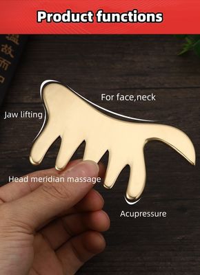 Peinado de cobre de oro de latón Gua Sha tabla herramienta de masaje corporal para acupuntura SPA raspado