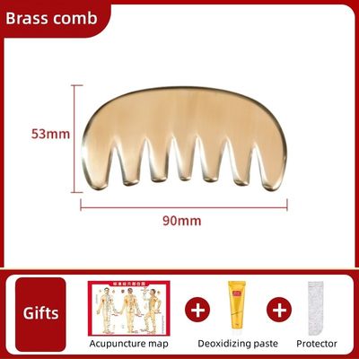 Cuerpo Musculos de latón natural Gua Sha tabla de masaje de la piel peine Guasha piedra cabeza masajista cuidado de la salud del cabello salón de belleza herramienta