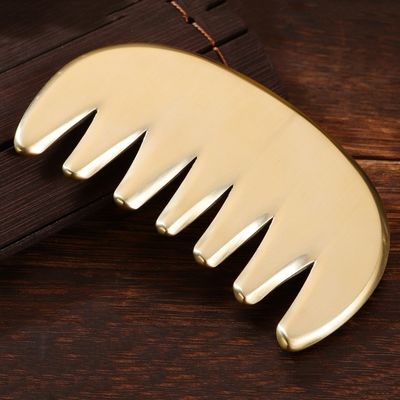 Cuerpo Musculos de latón natural Gua Sha tabla de masaje de la piel peine Guasha piedra cabeza masajista cuidado de la salud del cabello salón de belleza herramienta