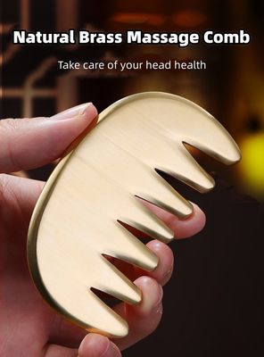 Cuerpo Musculos de latón natural Gua Sha tabla de masaje de la piel peine Guasha piedra cabeza masajista cuidado de la salud del cabello salón de belleza herramienta