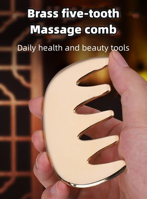 Herramientas de masaje Guasha de cobre Metal Cabello de latón Guasha peine de acupuntura Aparato de punta de escalpe para la cabeza peine de acupuntura